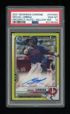 2021 Bowman Chrome - MISAEL URBINA - Yellow Refractor AUTO /75 - PSA 10