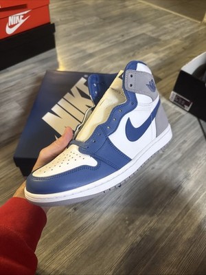 Nike Air Jordan  1 RETRO HIGH OG, True blue/white/grey, Größe 45