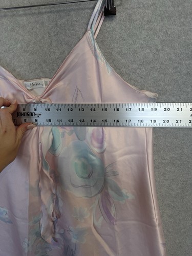 VTG Miss Elaine Baby Doll Robe & Dress Set L Pink Pastel Floral ILGWU Union USA - Imagen 23 de 24