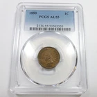 1880 P PCGS AU55 - Indian Head Penny Cent 1c US Coin #60470B