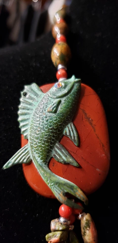 Juego de collar y pendientes de 2" de ágata de 13" JBTB "The Best Catch" Foto 3 de 4