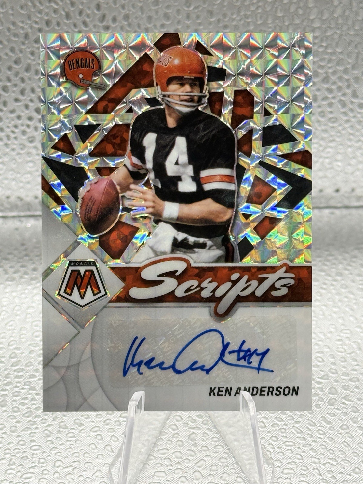 2022 Panini Mosaic Ken Anderson Scripts Auto Bengals