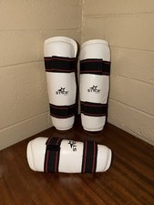 STAR sports Martial Arts Shin Guards White Black Red Size M