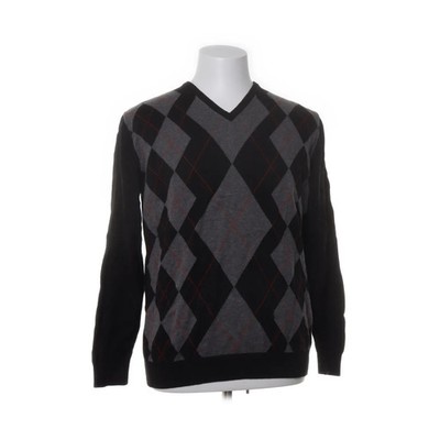 Dressmann, Pullover, Größe: L, Schwarz/Grau/Rot, Baumwolle, Karo, Herren #pEo
