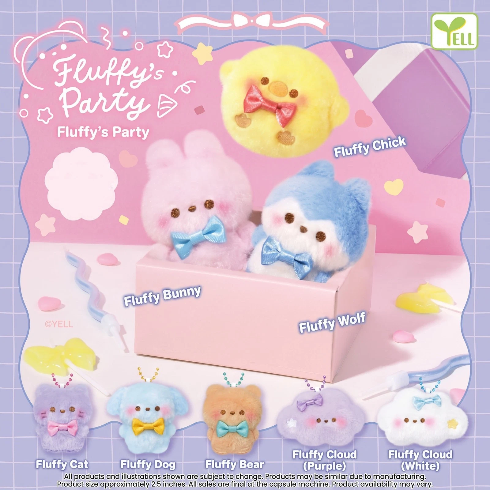 Fluffy Party mini plush keychain scale photo with fashion doll