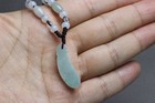 Cert'd Natural Light green A Jadeite jade Hand-Carved Green beans Pendant — photo 7