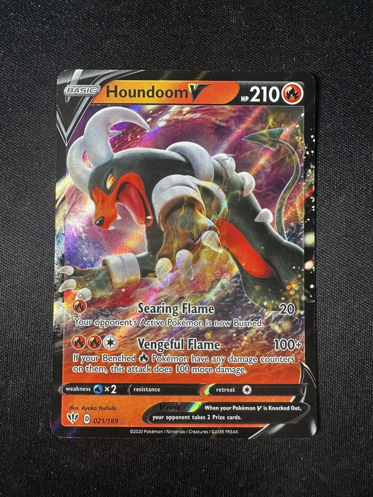 Houndoom V 21/189 Ultra Rare Full Art Darkness Ablaze Pokemon TCG NM/M