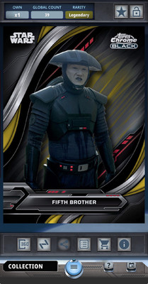 Topps Digital Star Wars Card Trader Legendary Fifth Brother Chrome Gold 50cc!!