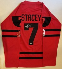 Laura Stacey Autographed/Signed Team Canada Red Jersey PSA 2026 Olympics