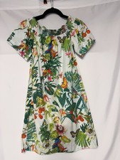 J.Crew Off the Shoulder Ratti Into the Wild Jungle Cotton Dress Size 4 Tropical