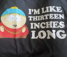 South Park Cartman Black T-Shirt I’m Like Thirteen Inches Long Size Medium NEW
