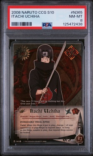 BANDAI PSA 8 2008 NARUTO CCG SERIES 10: LINEAGE OF LEGENDSITACHI UCHIHA N365