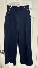 Sezane Marino Wide Leg Jeans Color Blue Size 42 XL