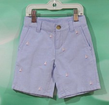 Janie and Jack Boys Size 3 Adjustable Waist Embroidered Sailboat Shorts