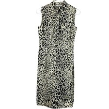 Calvin Klein Dress Womens Size 8 Animal Print Multicolor Sleeveless