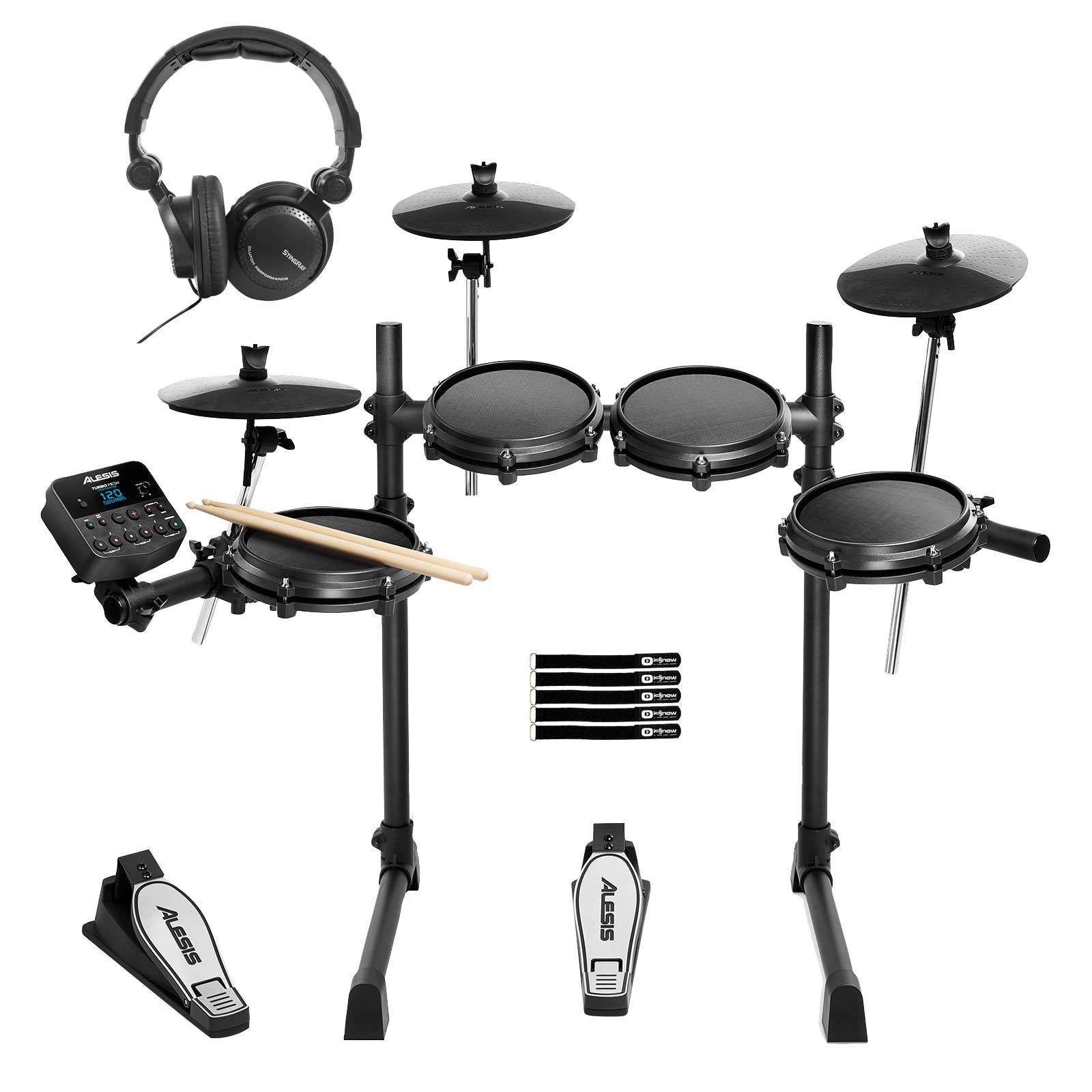 Alesis Turbo Mesh Kit Seven-Piece Electronic Drum Kit with Headphones 50590₽