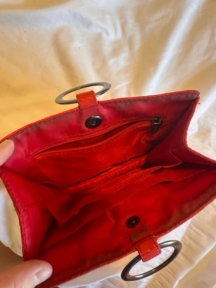 Cartera organizadora de cuero sintético Pouchee cartera de cuero vegano, conjunto de dos rojos y marrones Foto 3 de 4