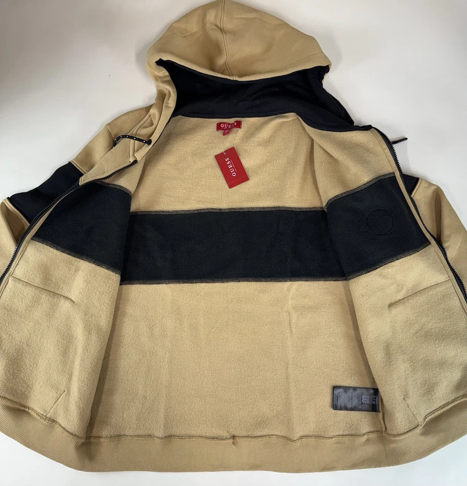 Nuevo con etiquetas Suéter Guess Para Hombre Thor Cremallera Completa Polar Cinta Tostada Talla Grande Sudadera con Capucha Foto 3 de 4