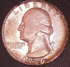 1936-S WASHINGTON SILVER QUARTER 25C , TONED
