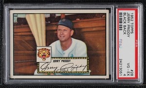1952 Topps Jerry Priddy (Red Back) #28 PSA 4