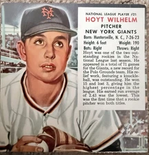 1953 Red Man Tobacco HOF Hoyt Wilhelm - National League Series Cut Tab