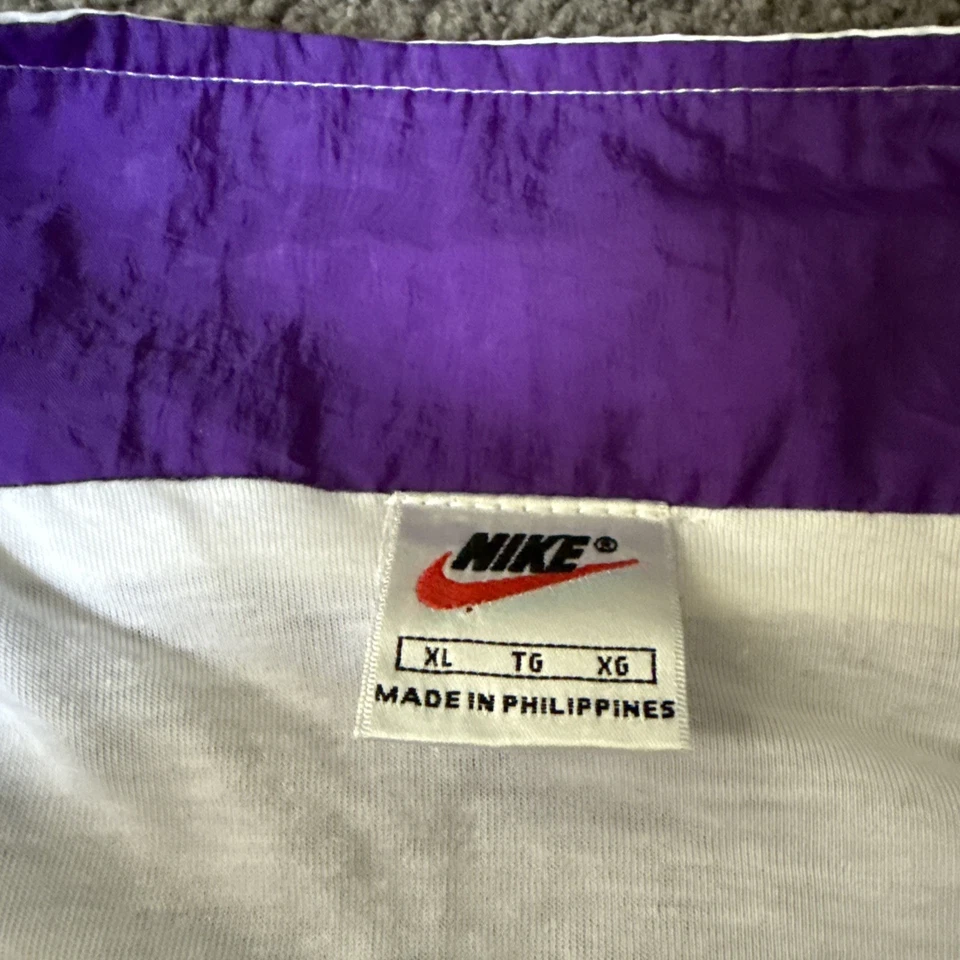 Chaqueta de Pista Nike Vintage Años 90 Blanca Púrpura Para Hombre Grande Cortavientos De Gran Tamaño Foto 4 de 4