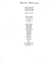 EARLY EDITION television script reproduction "Hoop Dreams"  Kyle Chandler