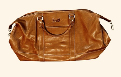 #ad Delta Airlines 360 Barrington Brand Leather Duffle Bag Captains NEW $240.00