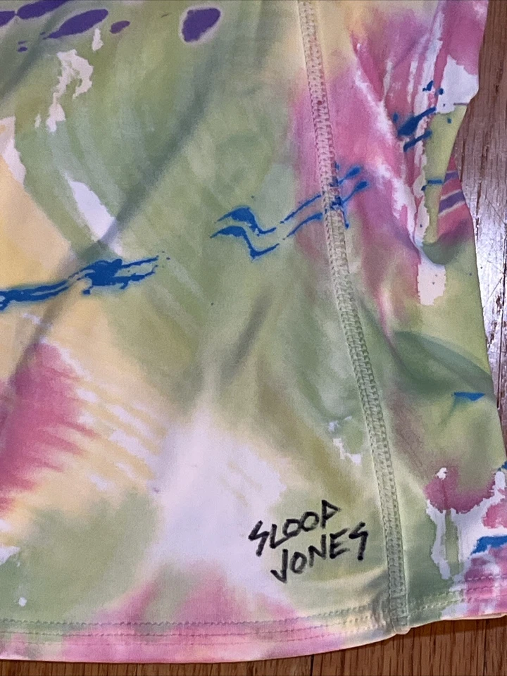 Top de Natación Sloop Jones Firmado Tie Dye Ocean Tec Surf Rashguard Hecho en EE. UU. Talla M Foto 2 de 4