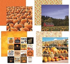 Pumpkin Patch 12x12 Scrapbook Papers Set - 4 Sheets