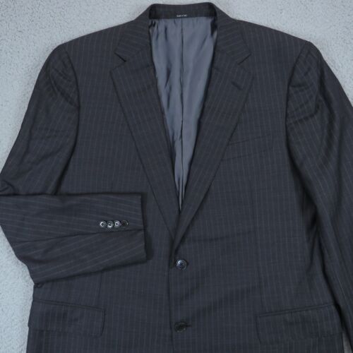 Chaqueta Blazer Abrigo Ermenegildo Zegna 46R Lana Seda Trofeo 600 Rayas Carbón - Imagen 3 de 18