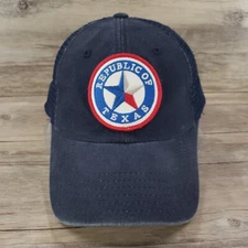 Republic of Texas Hat Cap Strap Back American Needle Blue Cotton Patch Mesh Back