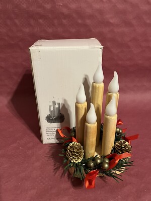 Weihnachten Adventskranz Kerzen Quintett Batterie Holz