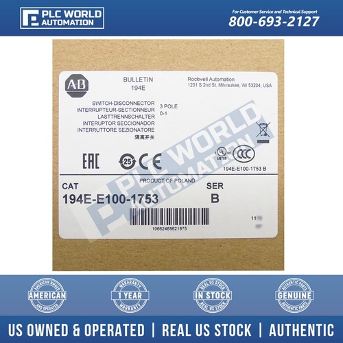 Allen Bradley 194E-E100-1753 /B IEC Load Disconnect Switch, 3-Pole, Brand New - Picture 2 of 6