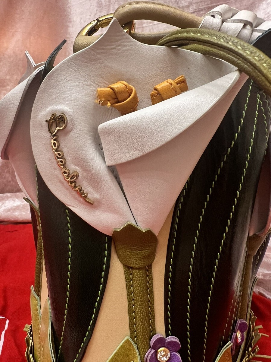 新品　未使用品ヴィンテージbraccialini イタリア製 レザーポシェット Handbag Flower Basket Women Braccialini Limited Edition Leather
