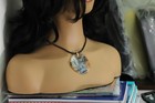 Valentine Dendritic Moss Agate Necklace Natural Stone Pendant 14k Gold & Cord — photo 10