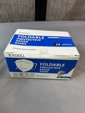 25 White KN95 Disposable Face Mask Protective 4 Layer Earloop Filters 95% PFE