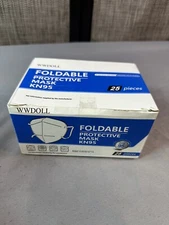 25 White KN95 Disposable Face Mask Protective 4 Layer Earloop Filters 95% PFE