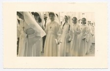 Snapshot Photo originale vintage Religion Aube communion groupe  - SA228