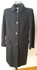 Vintage ALBERT NIPON 100% Wool Black Trench Coat~Women's Size 10~ Made in USA