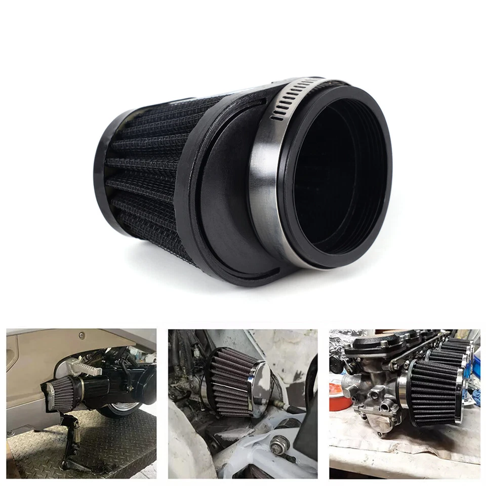 2X 51mm 2inch Air Intake Filter Cleaner Pod For Universal Motorcycle Reusable Foto 4 de 4