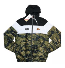 Ellesse Mattar Full Zip Hoody Track Jacket Camo Black White Size M