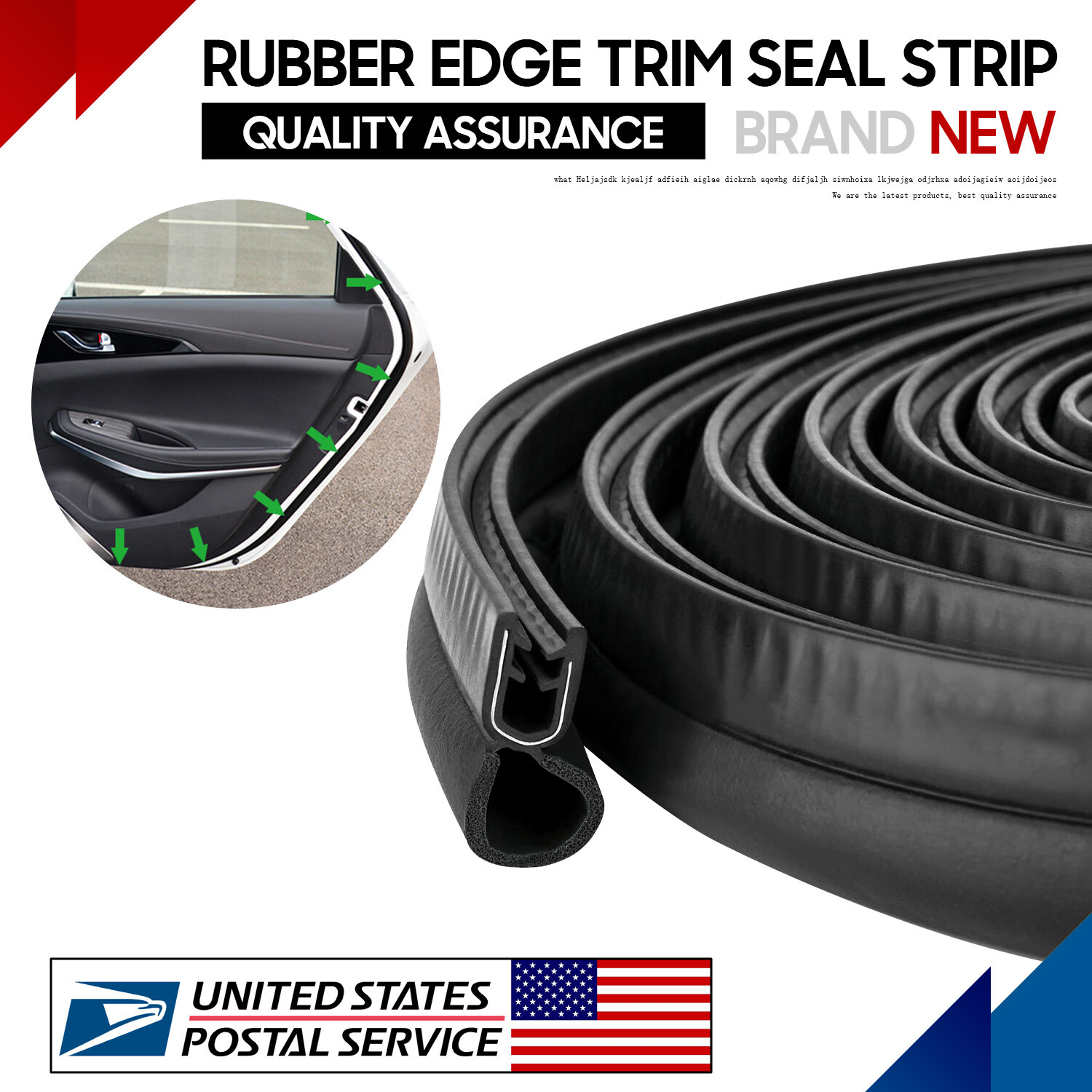 U-Shaped Rubber Seal Protector Universal Weatherproof Edge Stripping