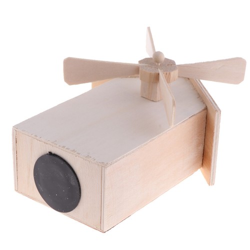 Creative Windmill Plain Craft Wood Money Box Wooden Piggy Bank Kids DIY Gift - Picture 4 of 12