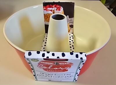 Nordic Ware COLORS Angel Food Cake 16 Cup 10'' Pan RED Made In U.S.A.