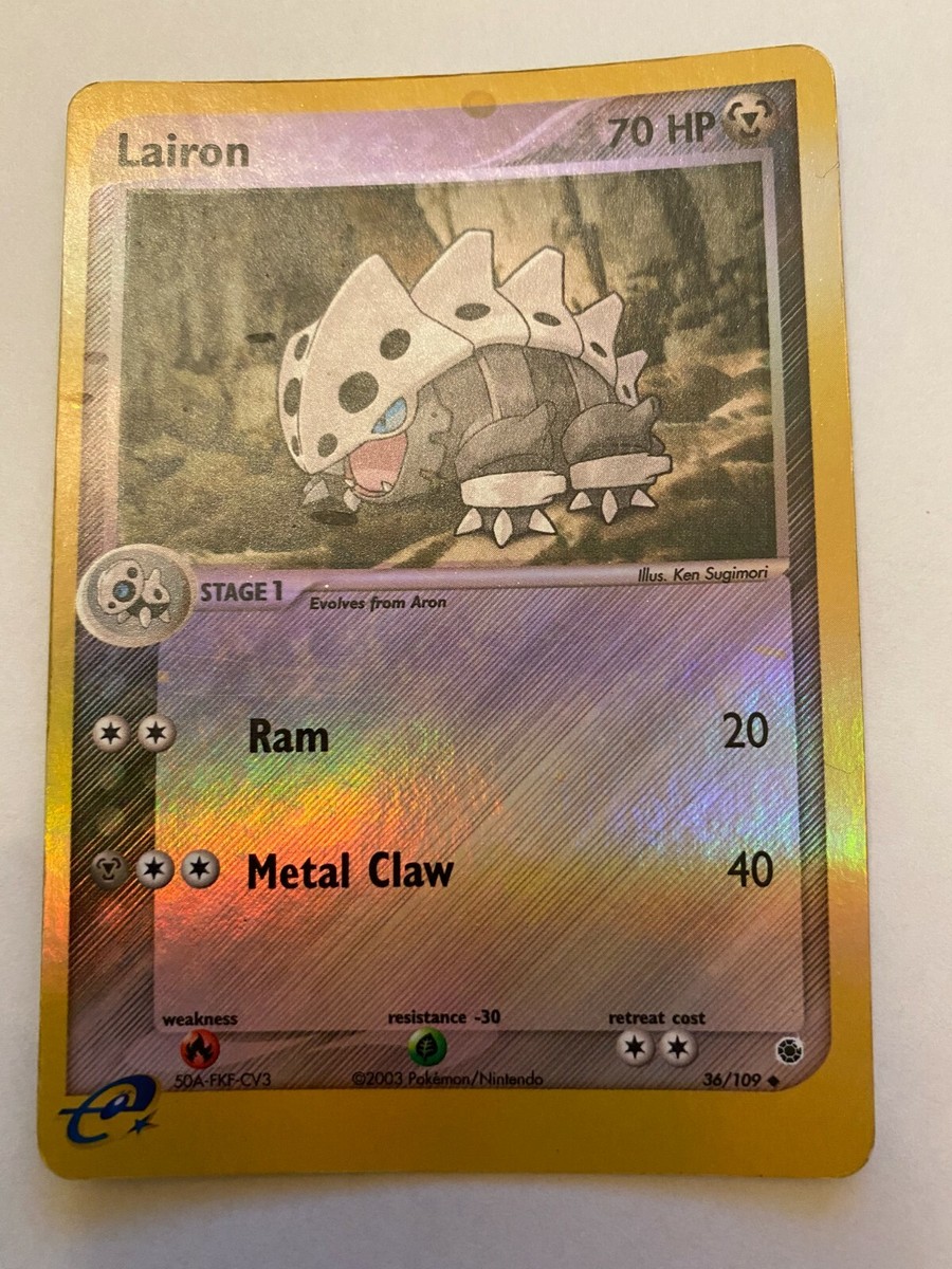 lairon pokemon card LAIRON Pokemon Card, 36/109, Reverse Holo, Used, Good Condition