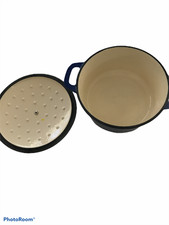 WISELADY Enameled Cast Iron Dutch Oven Bread Baking Pot with Lid 3QT, Blue