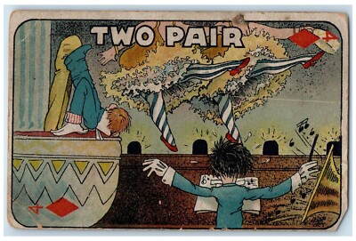 1910 Two Pair Ballet Dancer Dansing Theater St. Paul MN Antique Postcard