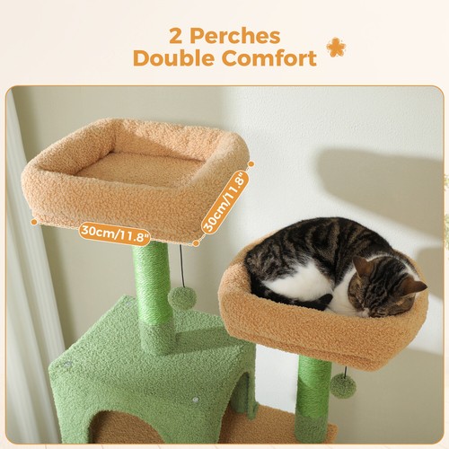 PETEPELA Cat Tree Scratching Post Cat Tower Scratcher Wood Condo House Bed Toys - Picture 51 of 104