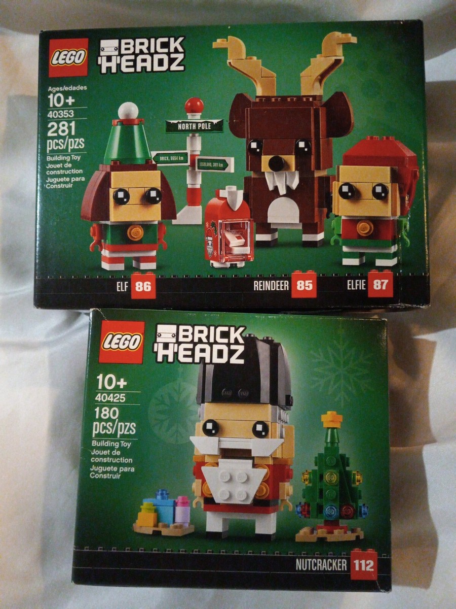Lego Brickheadz Nutcracker, Elf, Elfie and Rudolph 40425 40353
